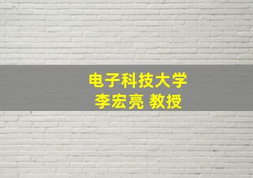 电子科技大学 李宏亮 教授